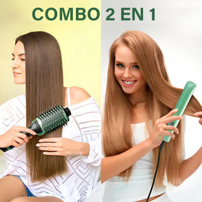 Combo Plancha + Cepillo Secador Aguacate